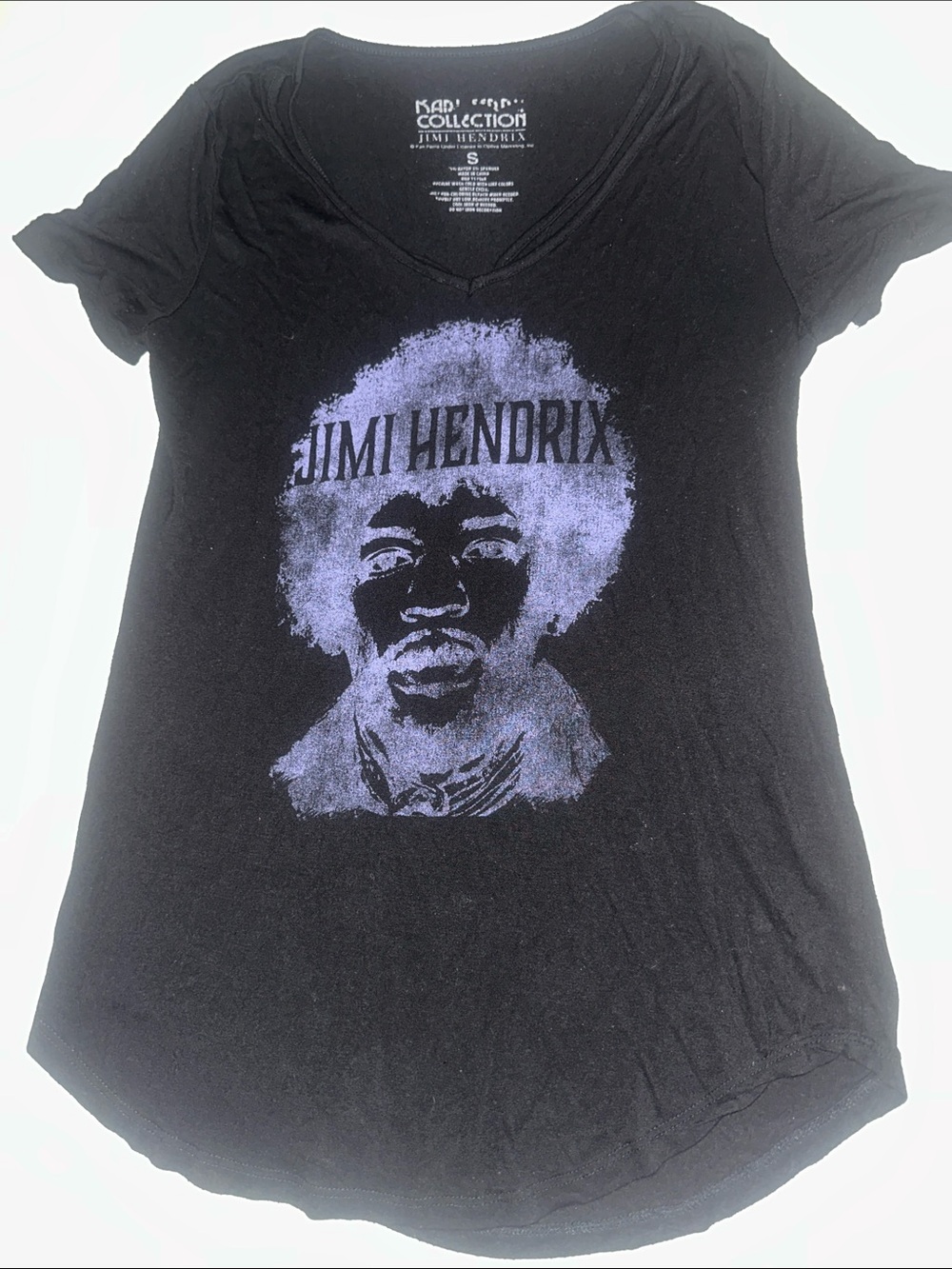 Womens Size S Jimi Hendrix Graphic Tee - Black with Purple Print